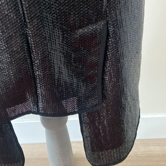 BCBG Max Azria Fatale Bodycon Sequin Sheer Panel Party Dress Black Size 6 - Picture 8 of 16